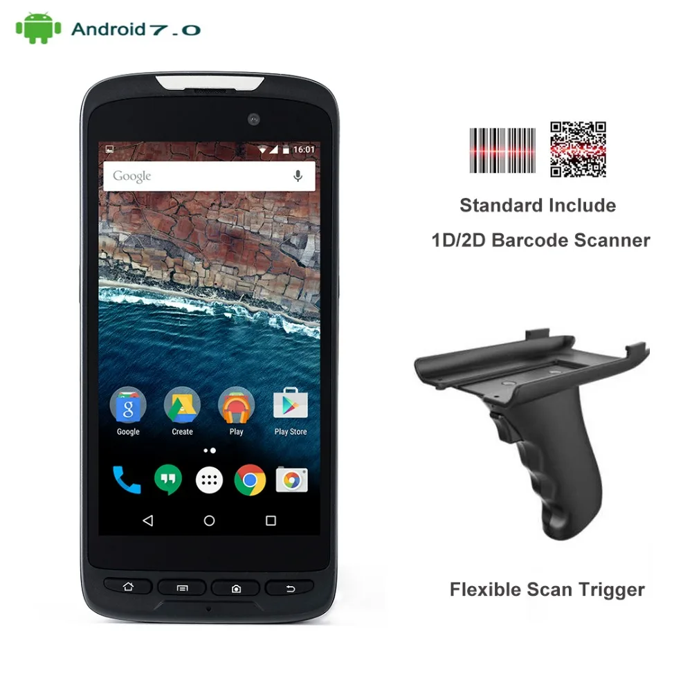 2018 RUGLINE RT52 2D Laser Barcode Scanner Android 7 0 4G Lte Handheld Data Collector PDA
