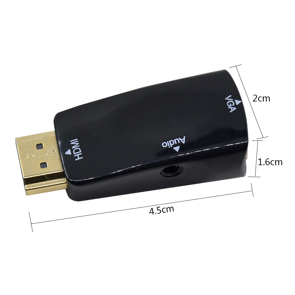 Преобразователь CHIPAL HD 1080P HDMI в VGA адаптер с аудиокабелем 3 5 мм HDMI2VGA для ПК планшета