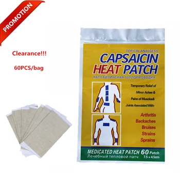 

60Pcs/lot Nature Herbal Capsicum Plaster Pain Relief Patch Leg/Muscle/Arthritis Neck Pain Stiff Relief Body Massage Health Care