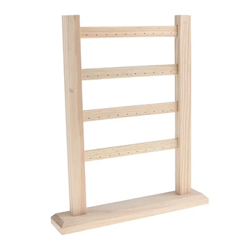 

Natural Wooden Jewelry Pendant Chain Necklace Earrings Display Rack Holder Organizers 28x5.5x36cm