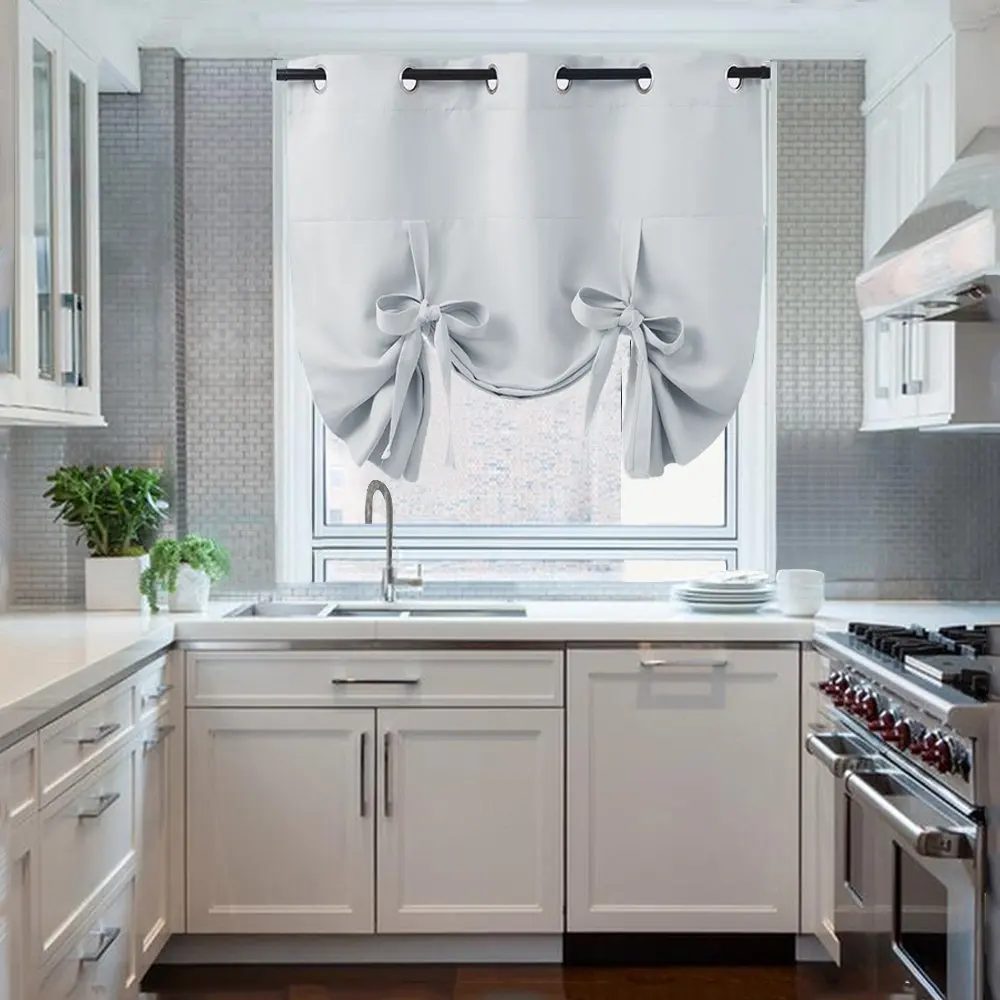 Sweet Home Collection Carlyle Stitched Quatrafoil Kitchen Tier ... Sweet Home Collection Carlyle Stitched Quatrafoil Kitchen Tier ...