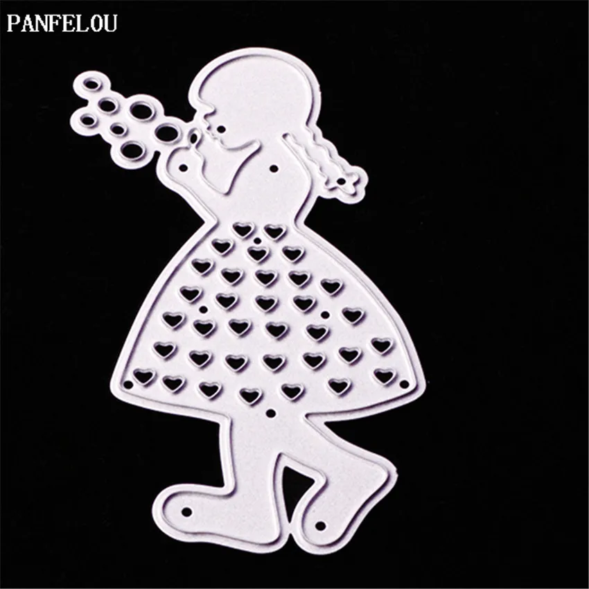 

PANFELOU Metal craft Naive girl paper die cutting dies for Scrapbooking/DIY Christmas wedding Halloween cards