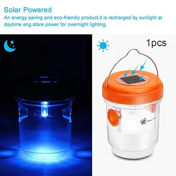 

Ultraviolet LED Solar Powered Wasp Trap with UV LED Light Reusable Outdoor Bees Fly Bugs Catcher Killer LBShipping