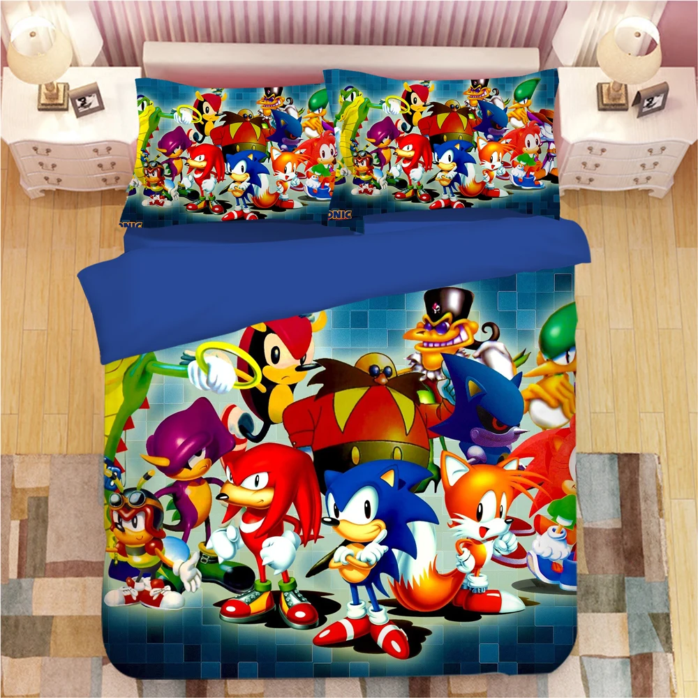 Sonic The Hed Комплект постельного белья Super Mario Bros пододеяльники наволочки, домашний текстиль постельное белье Комплект постельного белья s постельное белье
