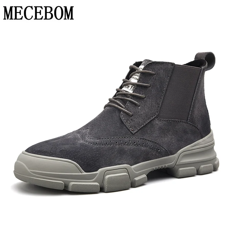 

New Autumn Men's Boots Comfortable Microfiber Lace-up Men Ankle Boot Men Casual Shoes zapatos de hombre 39-44 s8089m