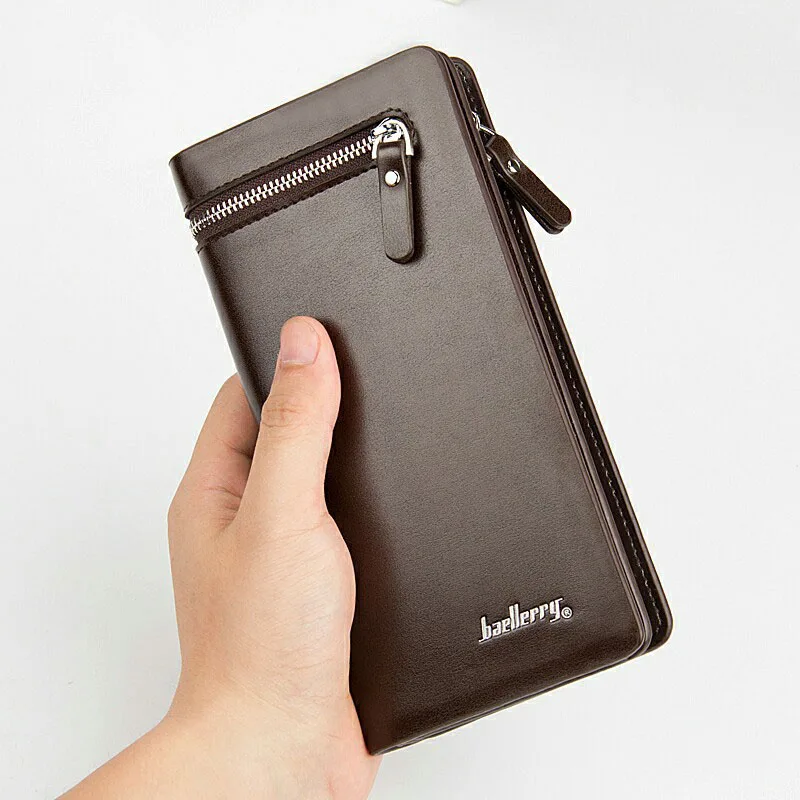 

2019 Fashion New arrival Men Wallet Brand Mens PU Leather Long Wallet Clutch Casual Male Money Purse ID Card Holder High Quality