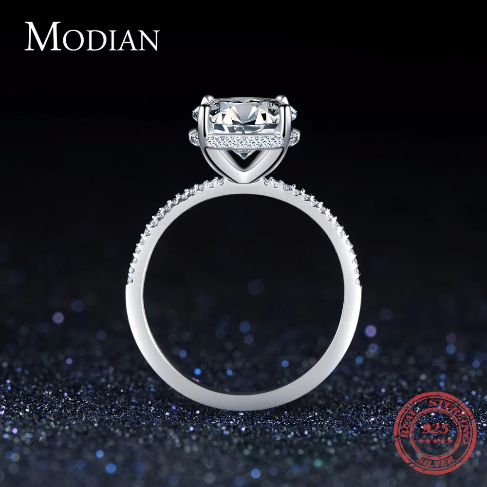Modian Classic 100% Real 925 Sterling Silver Ten Hearts Zircon Luxury Ring Fashion Wedding Rings Engagement Jewelry For Women
