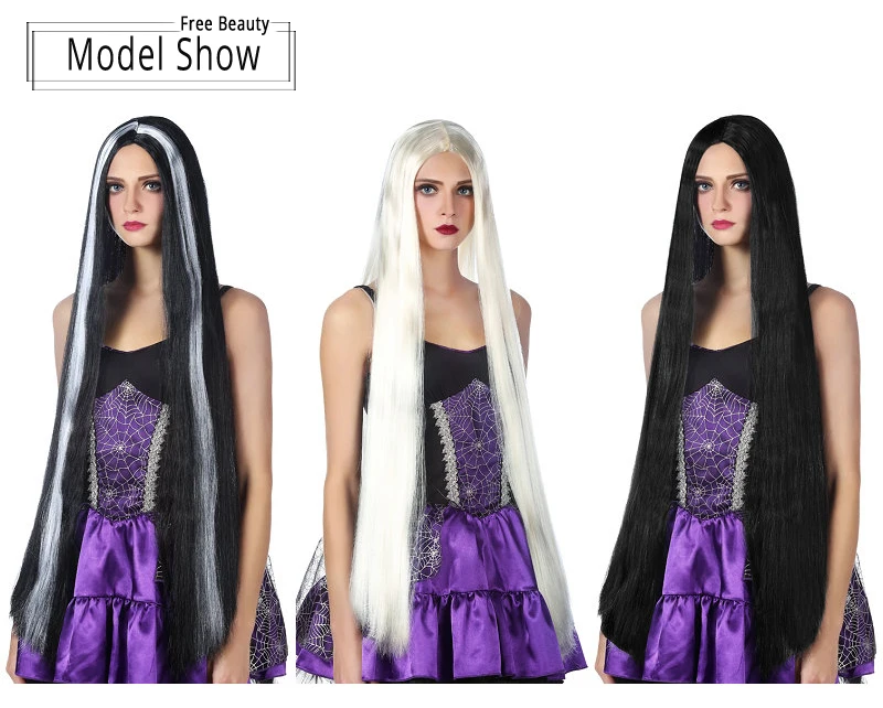 3" Синтетический прямой длинный ведьма фиолетовый парик для косплея красный черный белый Жаростойкие пользовательские Хэллоуин вечерние Косплей парики для женщин