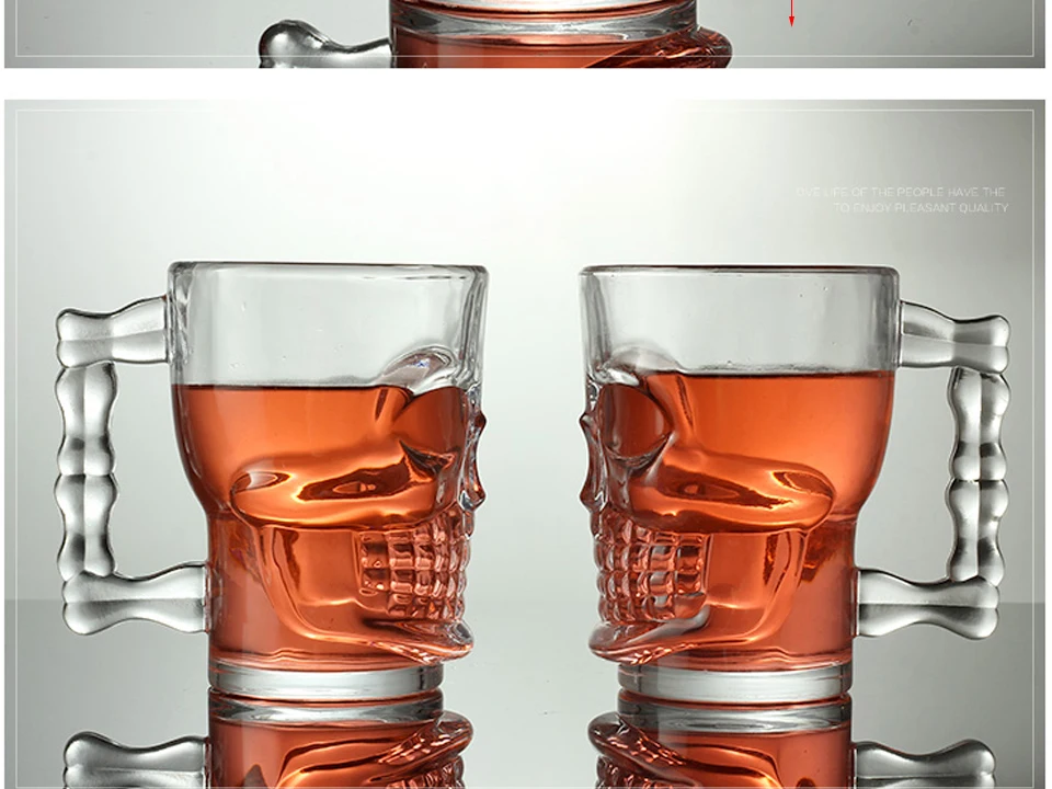 Креативная прозрачная кружка с черепом для пива, вина, виски, стекло, Кристальный скелет, чашка для воды, кружка для кофе, молока, чая, чашка, посуда для напитков