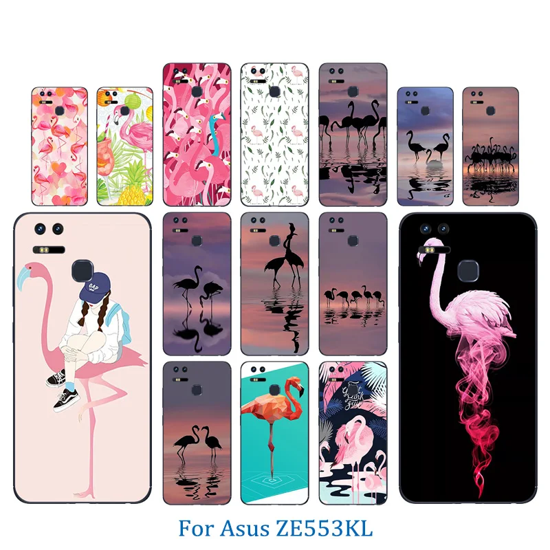 Phone Cases 5.5 inch For Asus Zenfone 3 Zoom ZE553KL Soft TPU Silicone Coque Flamingos Pattern Luxury Flexible Clear Back Cover |