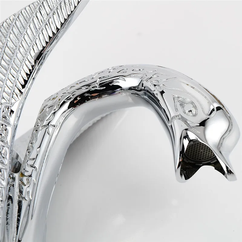 Современный Лебедь дизайнерский бассейн кран Ванная комната одна ручка, хромированный высокий арочный Роскошные краны горячей и холодной смесители HJ-35L