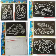 50 шт./партия. смешанный с рисунком героев из мультфильма Магия бумаги нуля карты с палками. зачистка живопись, развивающие игрушки, Книги по искусству paper.17* 12 см