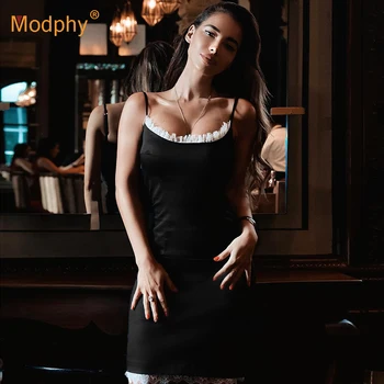 

2019 Summer New Black Bandage Dress Sexy Women's BodyconVestidos Lace Pasta Dress Club Costume Celebrity Party Dress