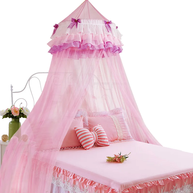 Новая детская москитная сетка, одиночная двойная купольная сетка принцессы, 1,35 м/1,5 м/1,8 м, навес для кровати для детей, романтические палатки для малышей