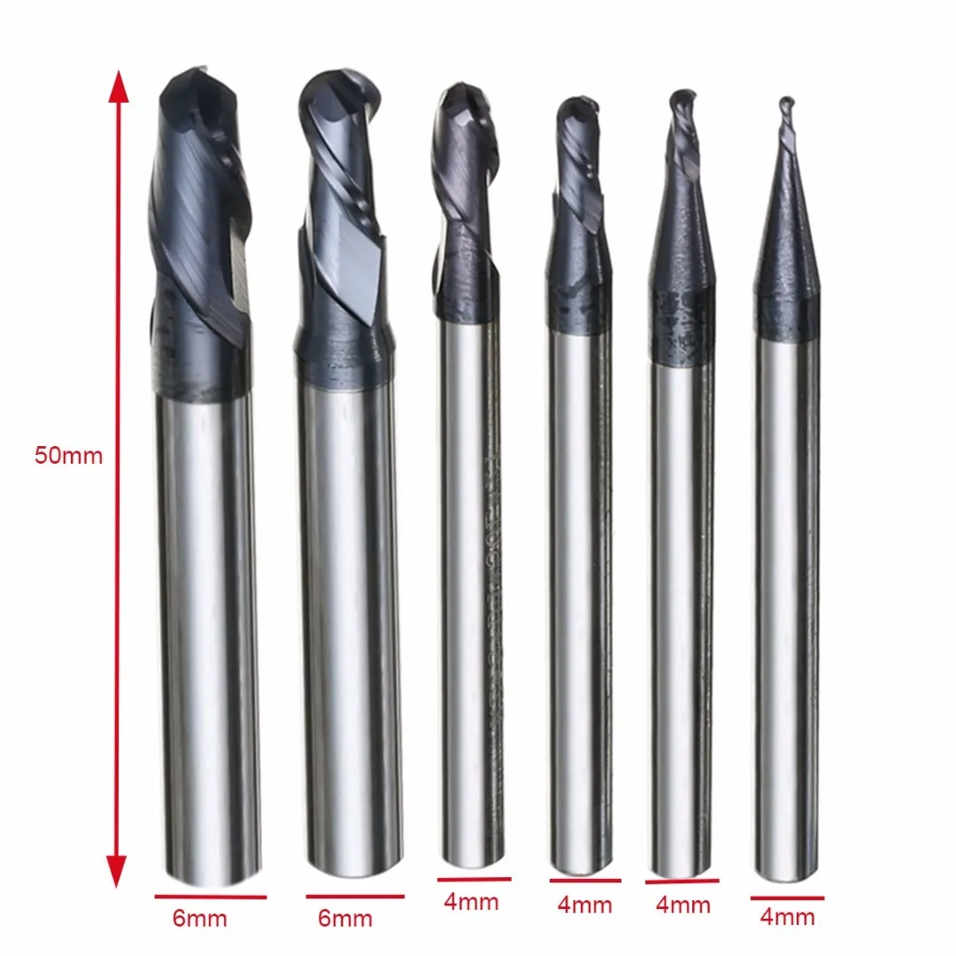 Montibello Com Guocao Drill Bit 6pcs 2 Flute Ball Nose End Mill 50mm Nitrogen Coated Cnc Milling Cutting R0 5 5 0mm For Power Tools Industrial Drill Bits Industrial Scientific Montibello Com Guocao Drill Bit 6pcs 2 Flute Ball Nose End Mill 50mm Nitrogen Coated Cnc Milling Cutting R0 5 5 0mm For Power Tools Industrial Drill Bits Industrial Scientific