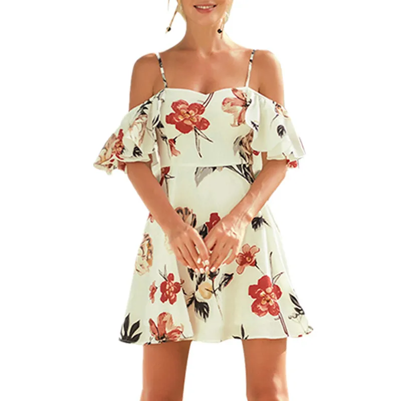 Vacation Bohemian Tropical Print Beach Wide Leg Straps