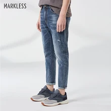 Markless повседневные мужские джинсы из хлопка Весенние Новые узкие джинсы мужские брендовые эластичные джинсы NZA9005M