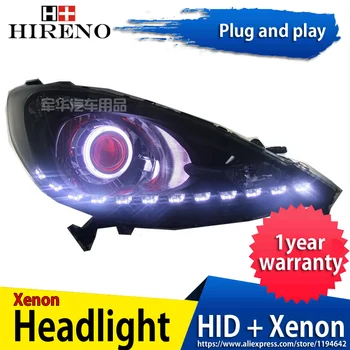 

Car custom Modified Xenon Headlamp for Honda Fit Jazz 2012-13 Headlights Assembly Car styling Angel Lens HID 2pcs