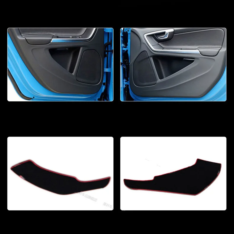 

4pcs Fabric Door Protection Mats Anti-kick Decorative Pads For Volvo S60/V60
