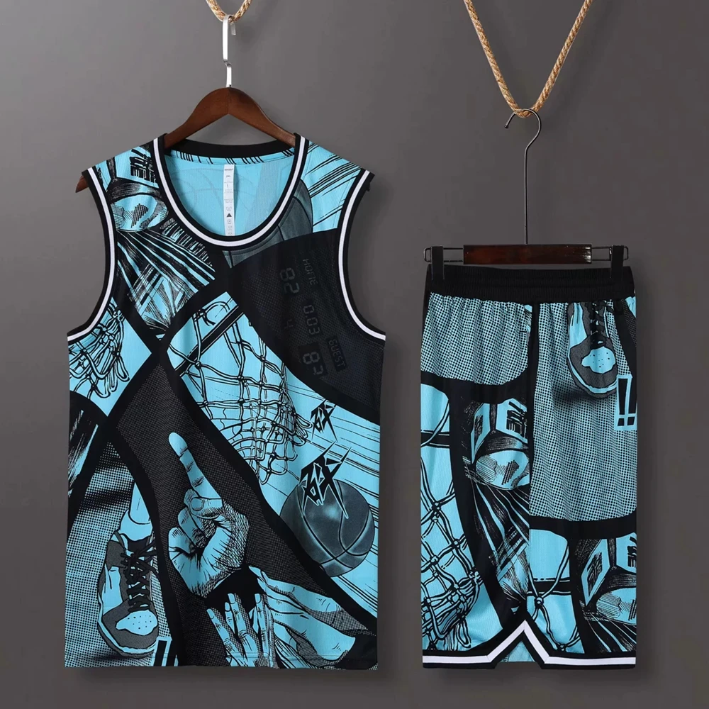 Мужская баскетбольная форменная одежда спортивный комплект одежды женские баскетбольные трикотажные изделия рубашки шорты костюм