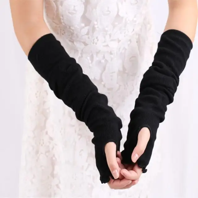 Women's Fingerless Gloves without fingers Warm Winter Overlength Sleeve