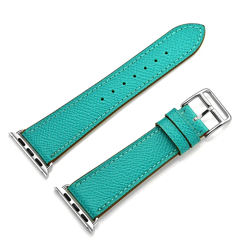 Lake green Ремешок для часов Apple Watch Band 42 мм 38 мм роскошный модный браслет из натуральной кожи ремешок для Iwatch Band Series 1 2 3 4 - Цвет ремешка: Lake green
