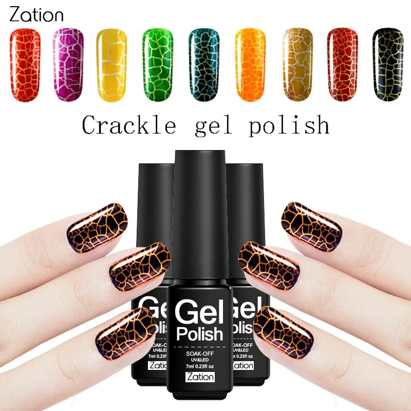 Zation Crack Nail Polish Lacquer Cracking Gel Varnish Crackel Nail Art