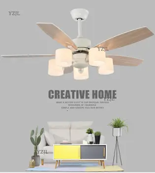 

White ceiling chandelier fan light Japanese Nordic fan lights restaurant living room bedroom with lamp ceiling chandelier fans
