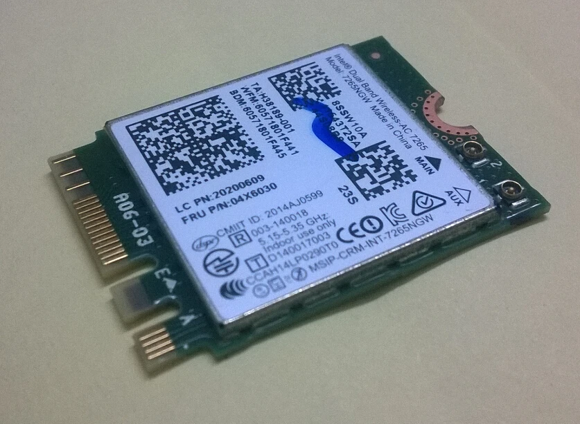 Intel 7265 2x2AC BT PCIE M 2 WLAN For Lenovo E40 B50 FRU 20200609 in 
