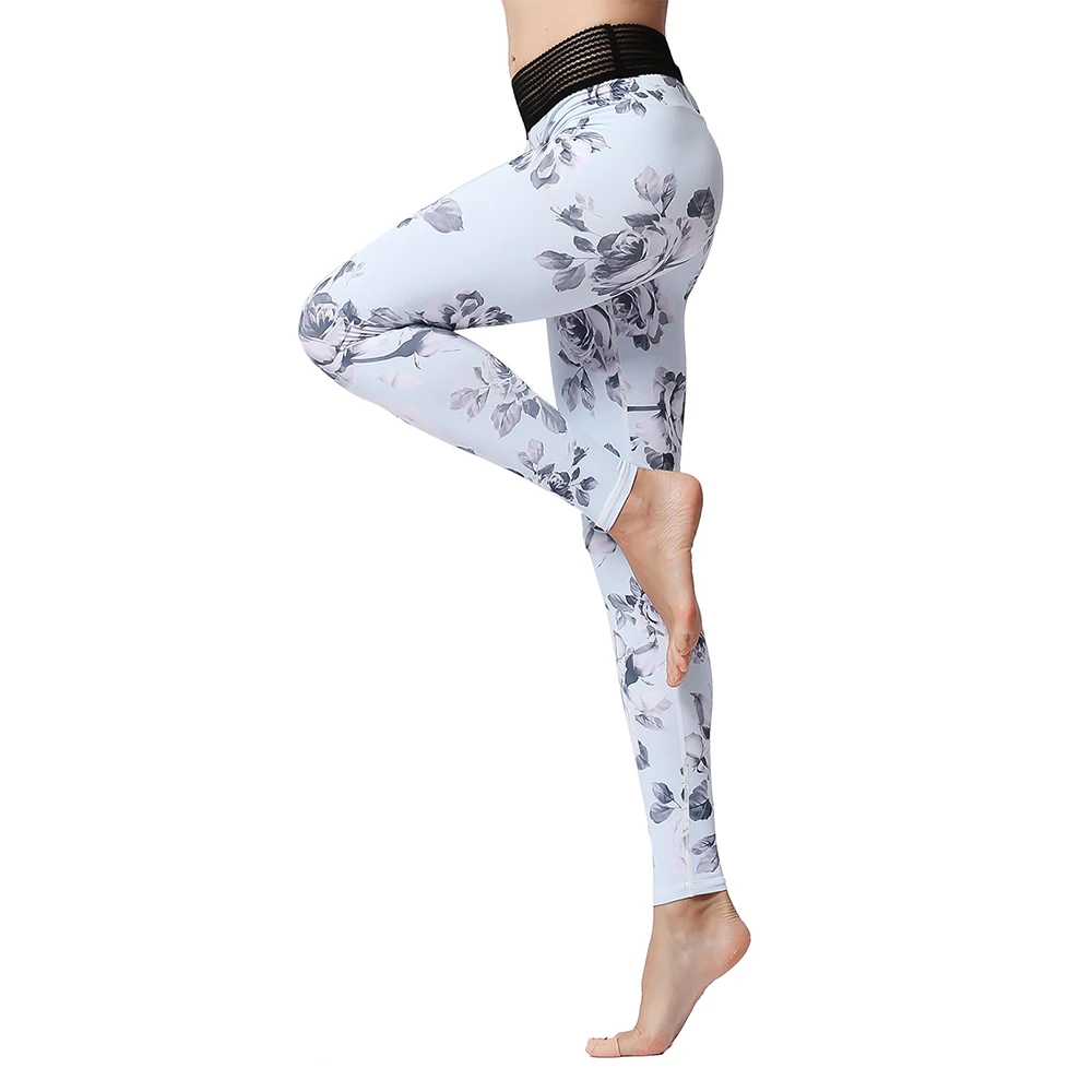 

Sexy Women Floral Print High Elastic Ruched Flex Butt Scrunch Leggings for Fitness Yoga Running Gym Training Sports Tights Pants