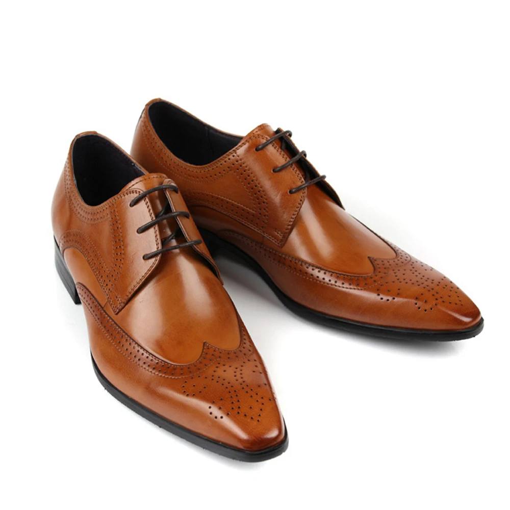 Men Genuine Leather Wedding Bullock Shoes For Office Career Men Genuine Leather Wedding Bullock Shoes For Office Career Dress Pure Business High Quality 9801 In Women S Flats From On