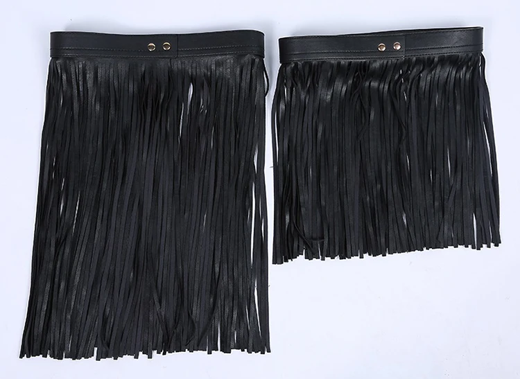 Сексуальные женщины 2 носить кисточкой ремень кожаная лента с кисточками Высокая талия металлическая пряжка кожаная юбка Ремни Аксессуары женские брюки