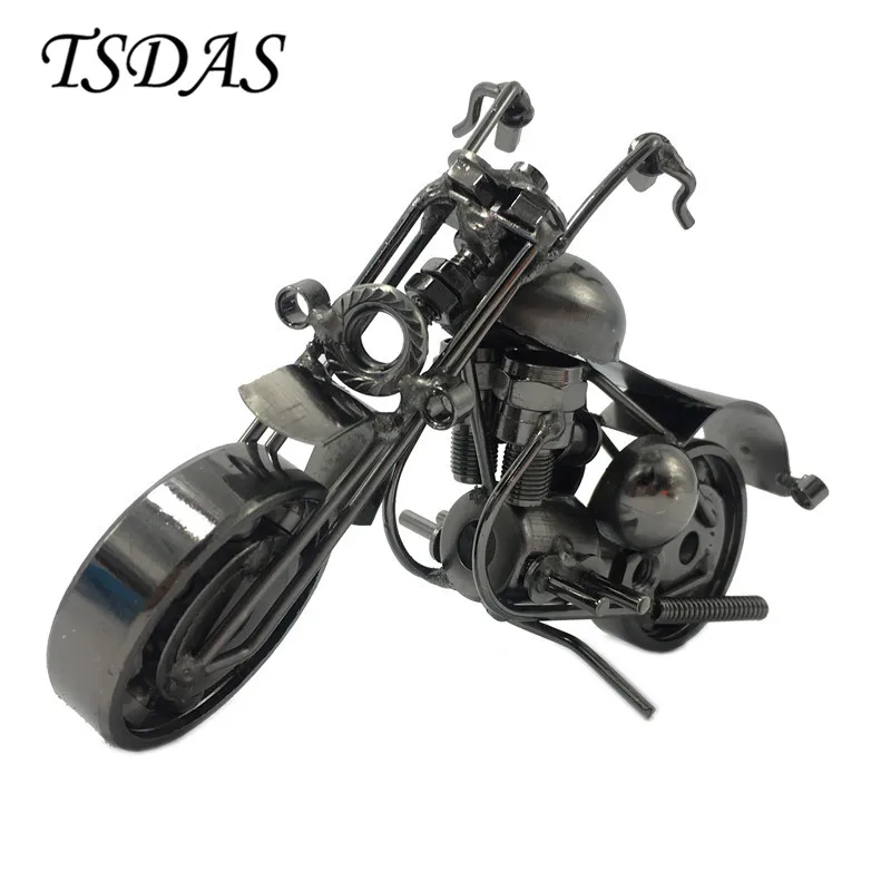 

Free Ship Handmade Iron Motorcycle Model Metal Art Motor Ornaments Black Coating Metal Model Best Home Decor