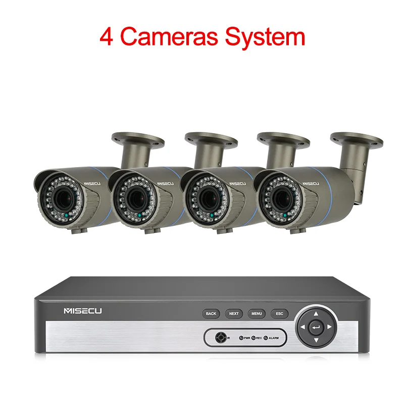 MISECU 2MP CCTV камера система 8CH POE NVR 1080P 2,8-12 мм ручной объектив 3000TVL POE ip-камера Водонепроницаемый комплект видеонаблюдения - Цвет: 8CH POE NVR 4 Camera