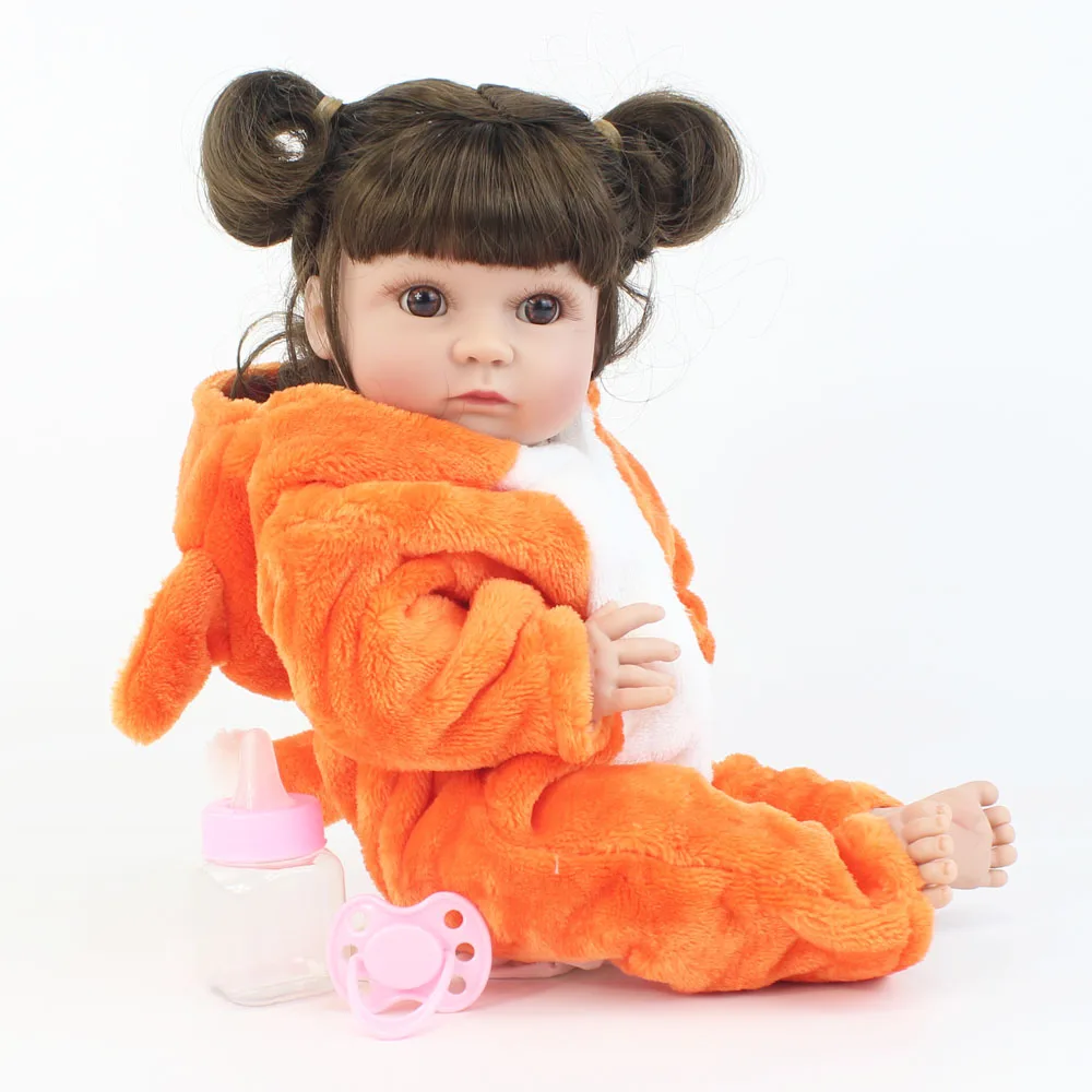 40 см Мягкая силиконовая кукла-реборн для детей, полностью виниловая мини-кукла для девочек, модная детская кукла, подарок на день рождения, игрушка для купания