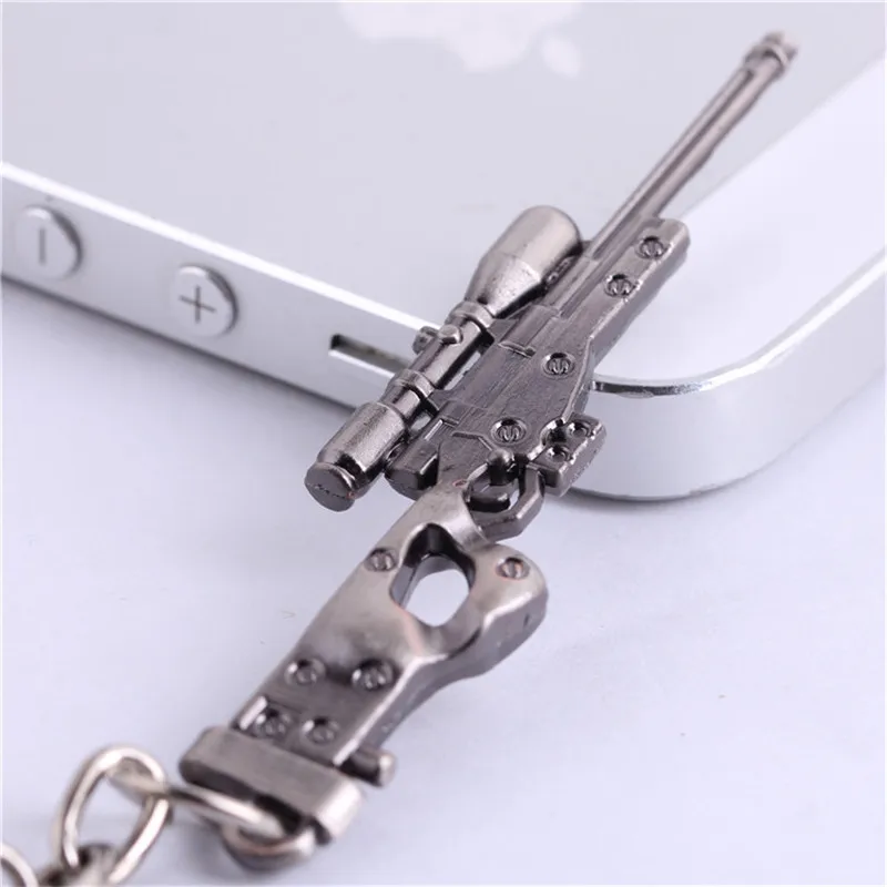 

Hot Pop Game CF Cross Fire 65mm Sniper rifle Weapon Model Metal Pendant Keychain Metal key ring Metal toy gun