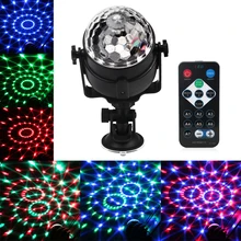 Mini RGB LED Crystal Magic Ball Stage Effect Lighting Lamp Bulb Sound Activated Projector Party Disco Club DJ Light Show Lumiere