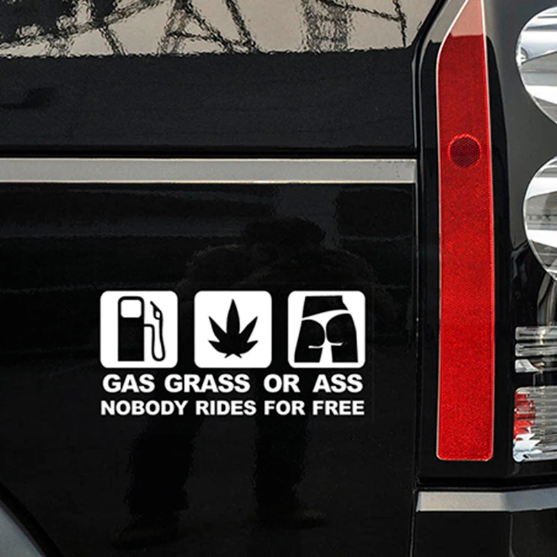 Universal Car GAS GRASS OR ASS Car Sticker Reflective Vinyl Bumper Sticker Decal