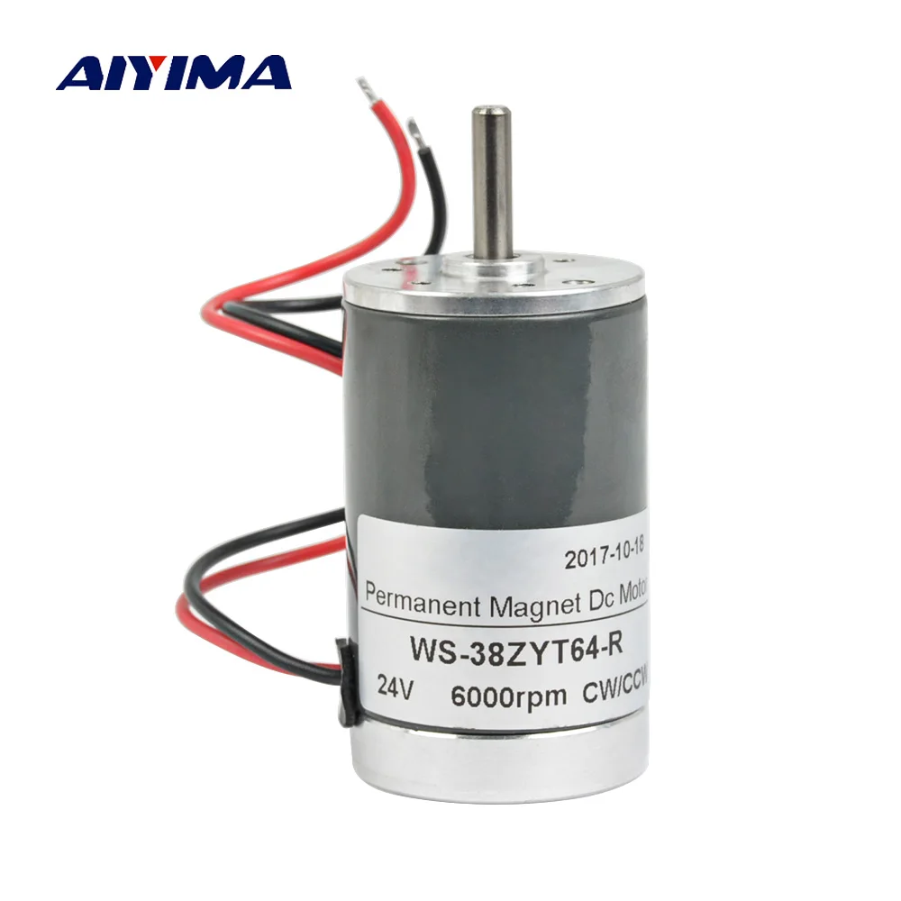 

Aiyima Micro DC Motor 12V 24V Permanent Magnet Brush Motor Large Torque Adjust Speed Forward and Reverse