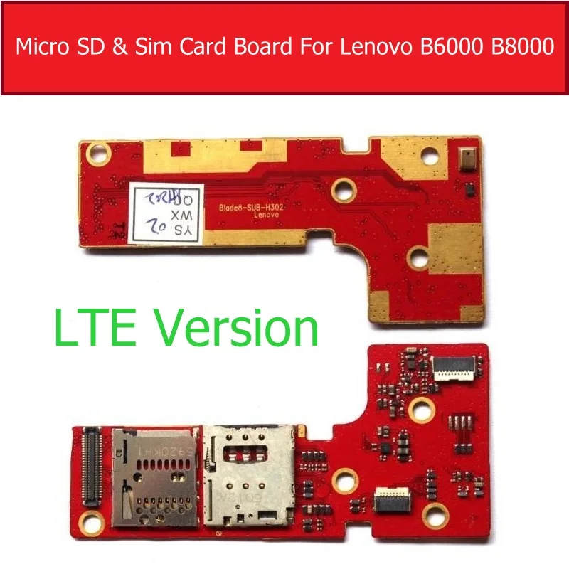 Подлинная LTE и Wi-Fi версия Micro SD и sim-карта плата для lenovo Tablet Pad Yoga 8 10 B6000 B8000 разъем для памяти и sim-карты