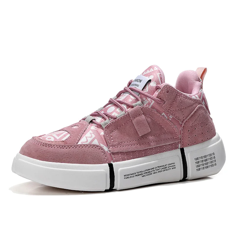 

New 2019 Flat Sneakers Women Men Size 35-44 Leather + Canvas Chunky Shoes Chaussures Femme