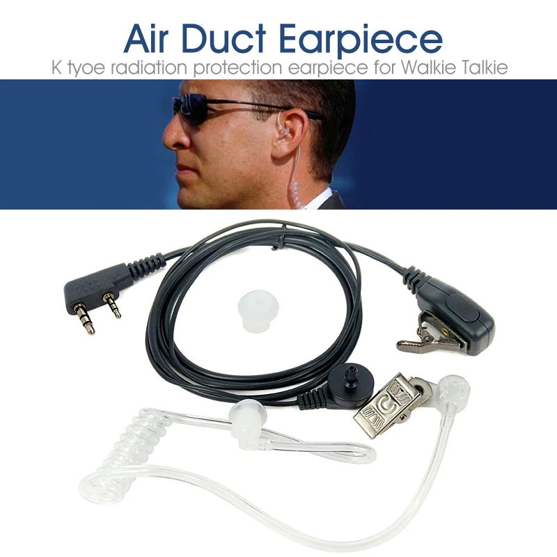 Air Acoustic Tube Mic Speaker Earpiece For Kenwood Baofeng Walkie Talkie 1
