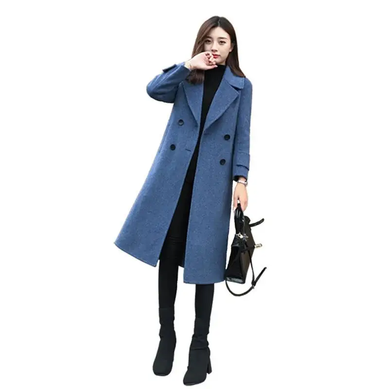 2019 Autumn Winter New Women Fashion Long Woolen Coat Female Casual Thick Warm Wool Blend Jacket Outwear Abrigos Para Mujer J02 | Женская