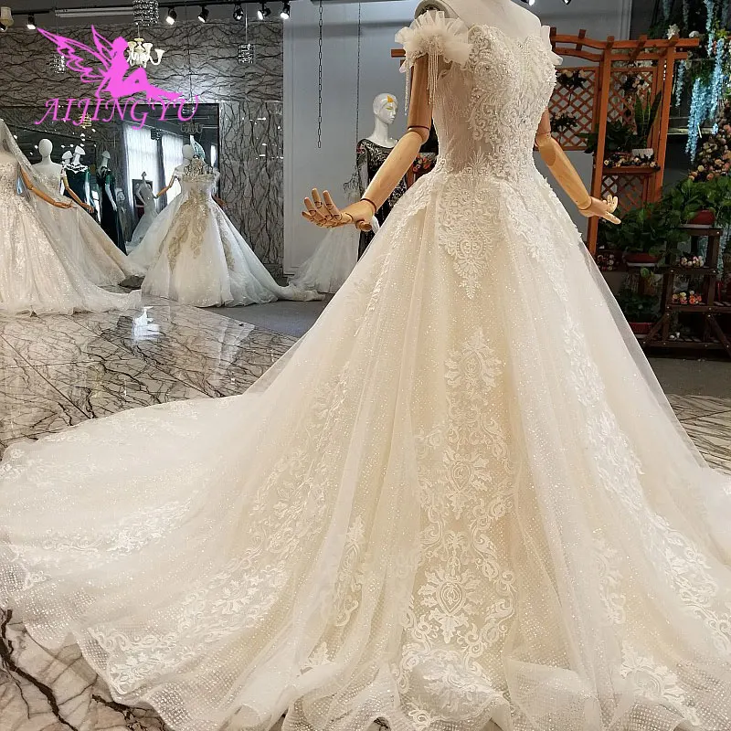 AIJINGYU свадебное платье Ливан великолепные платья продать Роскошные кружево Белый корсет 2019 Винтаж богемное платье оформление Свадебное es