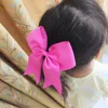 2 PCS 6 inch Bow WITH Elalstic Bobble Loop Big Cheer Leading Hair Bow Ribbons Baby Girls 6