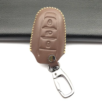 

100% leather car key case Auto Accessories For Peugeot 308 408 508 2008 3008 4008 5008 car keys accessories case starline a91