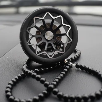 

Luxury Racing Car Tires Model Metal Wheel Keychain Leather Rope Men Car Wheel Bead Chain Pendant Aluminum Alloy Key Chain Holder