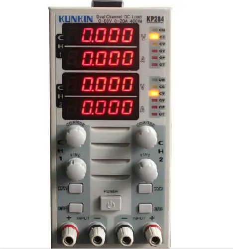 

KP284 Dual channel Adjustable LCD DC Electronic load 400W 80V 40A 220V/110V