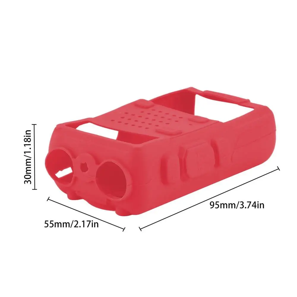 Чехол силиконовый каучук Walkie Talkie Защитная крышка основа для BAOFENG UV-5R двухстороннее радио F8+ UV 5R UV-5RE DM-5R - Цвет: Red