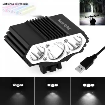

SecurityIng 4 Switch modes Outdoor 5V USB XM-L T6 X3 LED 4-Mode Bicycle Head Light Cycling Front Lamp